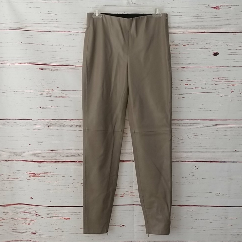 ZARA // faux leather leggings tan mink grey - Picture 6 of 16